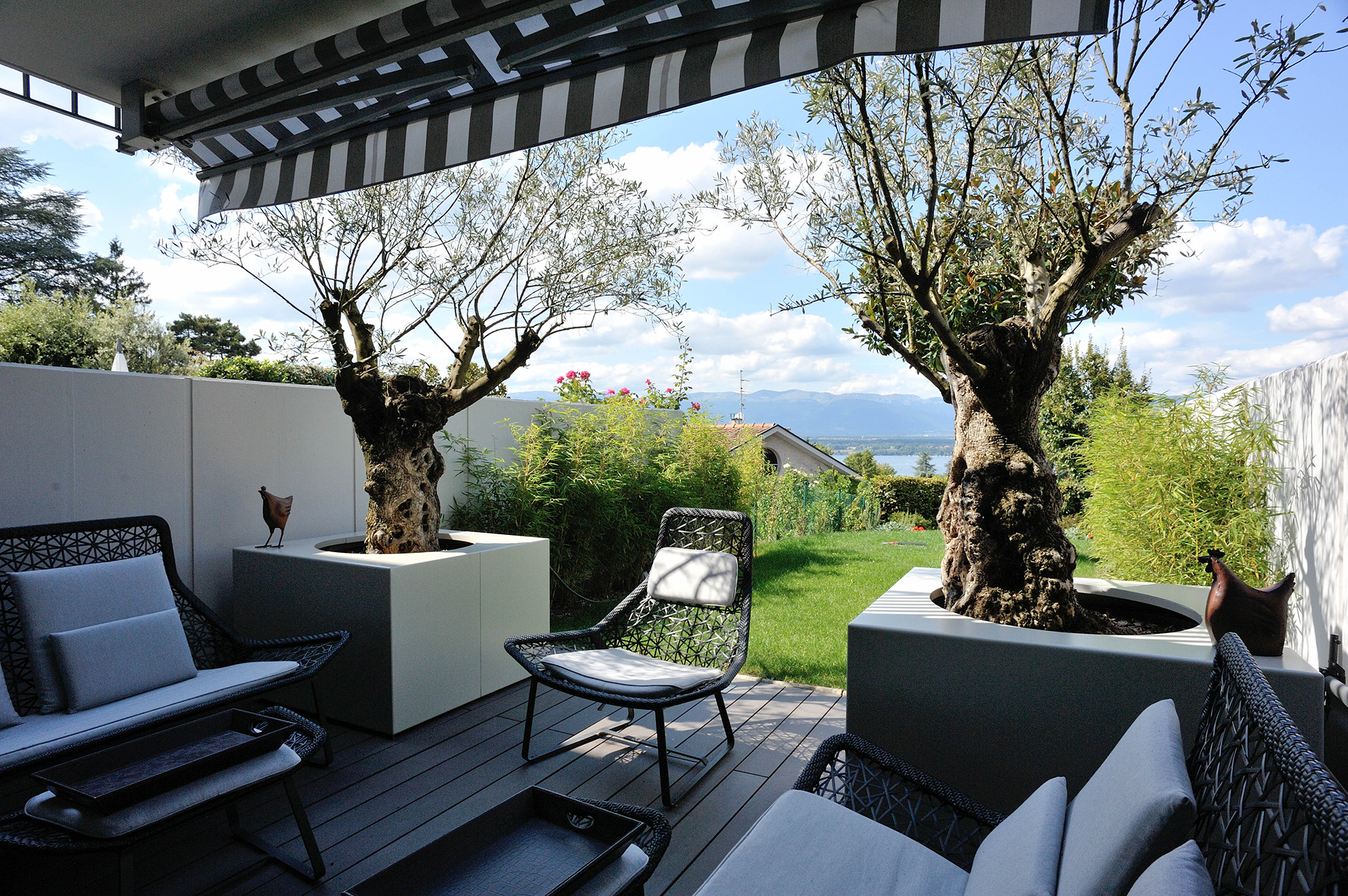 Modern luxury townhouse interior design teracce in Capite, Geneva
